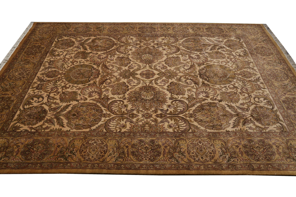 9 x 12 Beige Hand-Knotted Gold Jaipur Rug #PIX-3566