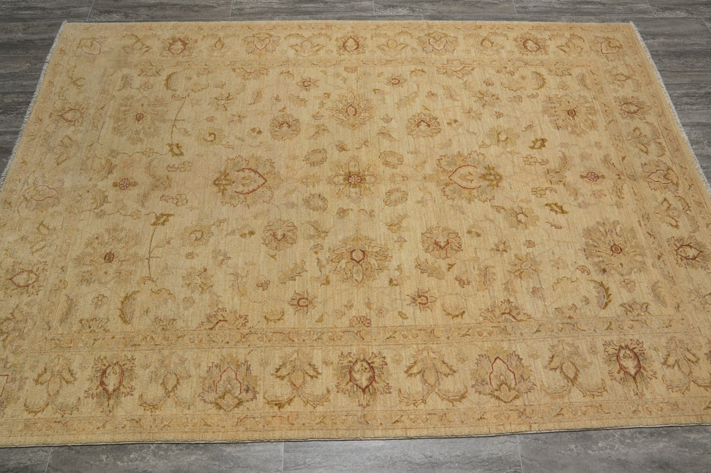 5.5 x 7.9 Natural Wool Vegetable Dyed Chobi Peshawar Handmade Rug - Pakistan #PIX-26252
