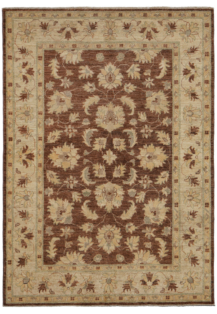 4.9 x 6.6 Warm Handmade Carpet Chobi Peshawar Ghazni Wool Transitional Rug - Pakistan #PIX-22293