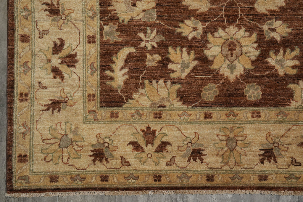 4.9 x 6.6 Warm Handmade Carpet Chobi Peshawar Ghazni Wool Transitional Rug - Pakistan #PIX-22293