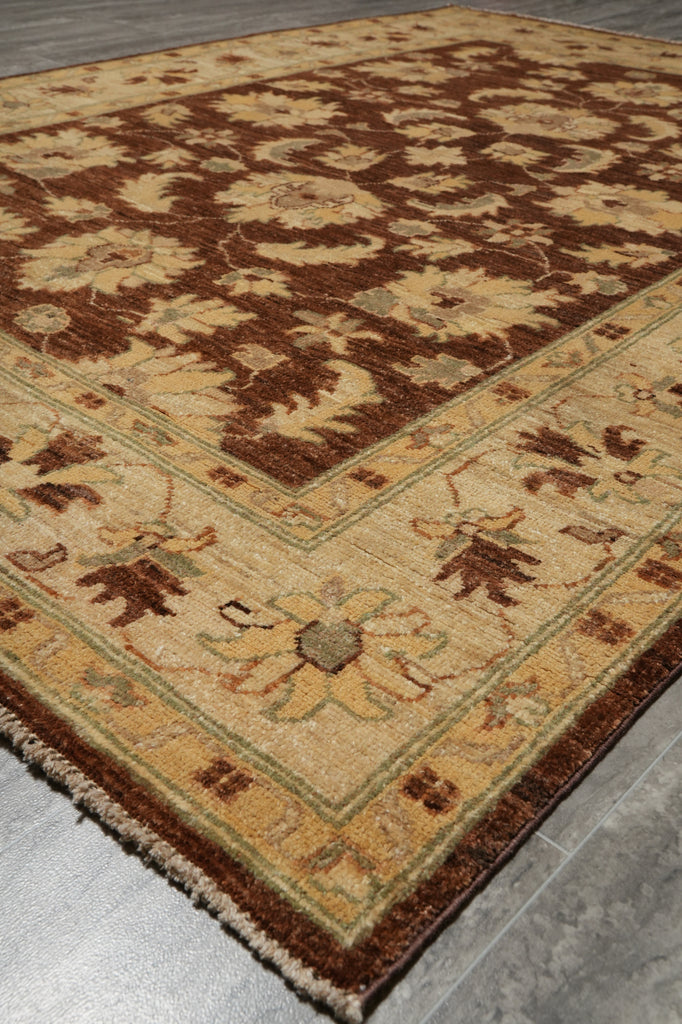 4.9 x 6.6 Warm Handmade Carpet Chobi Peshawar Ghazni Wool Transitional Rug - Pakistan #PIX-22293