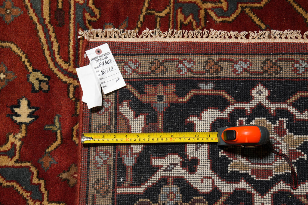 9 x 12 New Handmade Quality Wool Rug Rust Black #F-4605