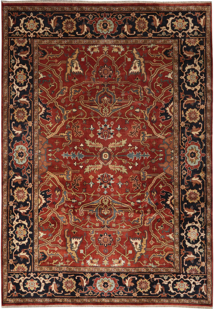 9 x 12 New Handmade Quality Wool Rug Rust Black
