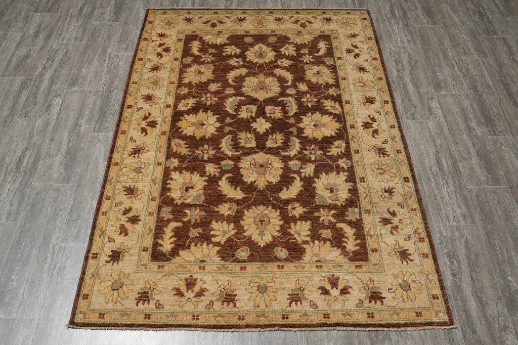 4.9 x 6.6 Warm Handmade Carpet Chobi Peshawar Ghazni Wool Transitional Rug - Pakistan #PIX-22293
