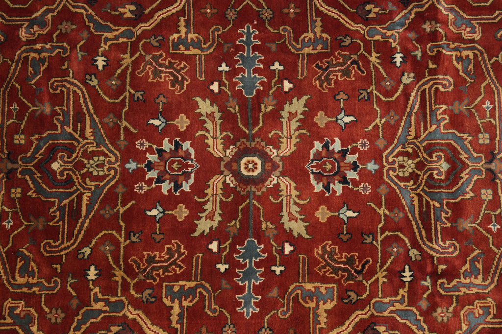 9 x 12 New Handmade Quality Wool Rug Rust Black #F-4605