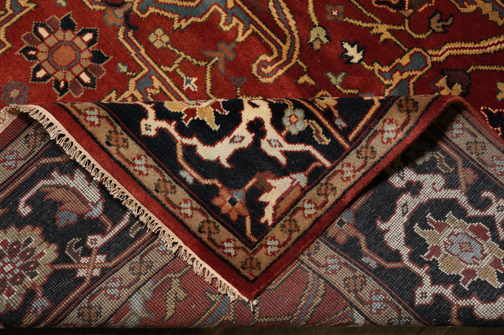 9 x 12 New Handmade Quality Wool Rug Rust Black #F-4605