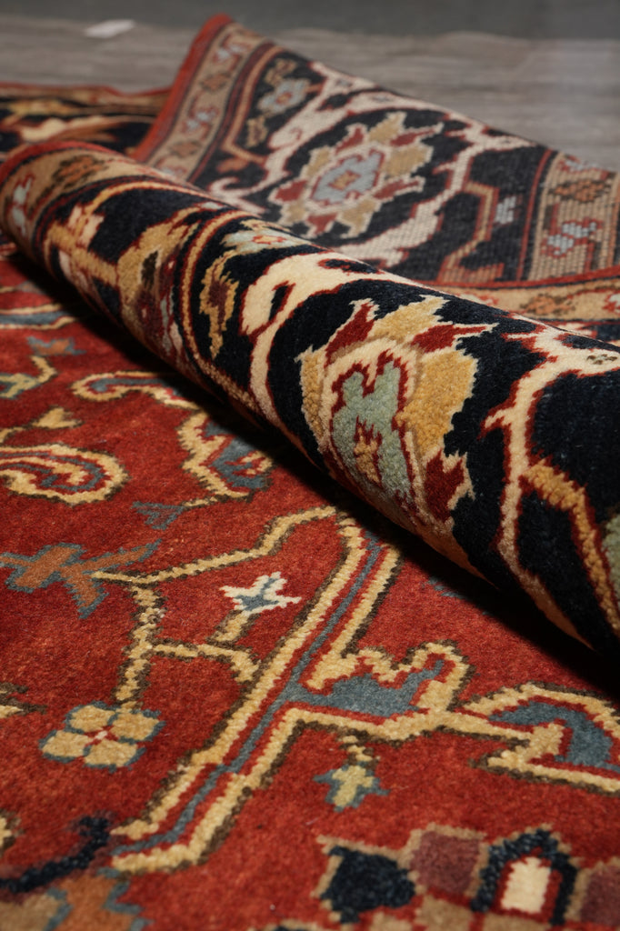 9 x 12 New Handmade Quality Wool Rug Rust Black #F-4605