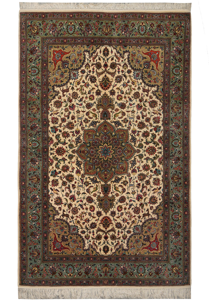 6 x 9.8 High Quality Authentic Persian Tabriz Rug Handmade Iran Wool and Silk 400 KPSI #PIX-18146