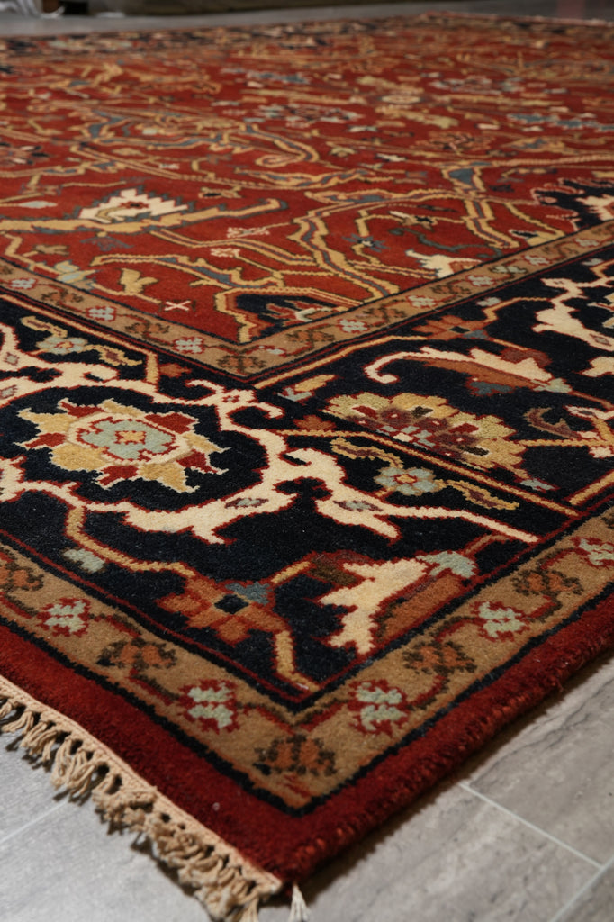 9 x 12 New Handmade Quality Wool Rug Rust Black #F-4605