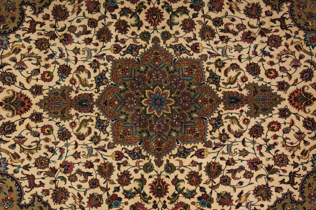 6 x 9.8 High Quality Authentic Persian Tabriz Rug Handmade Iran Wool and Silk 400 KPSI #PIX-18146