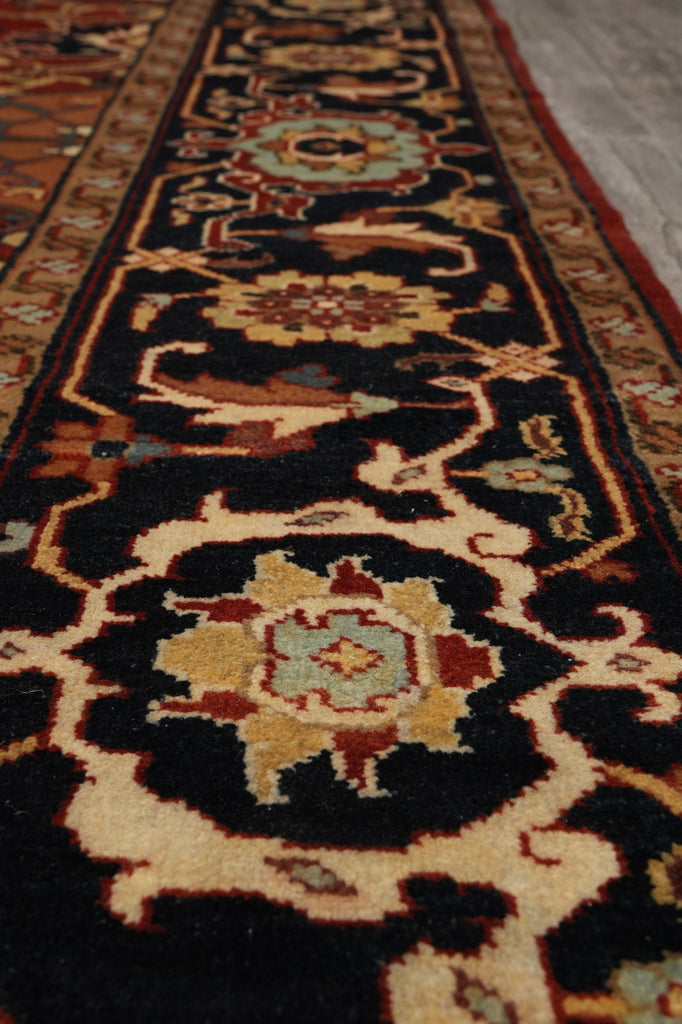 9 x 12 New Handmade Quality Wool Rug Rust Black #F-4605