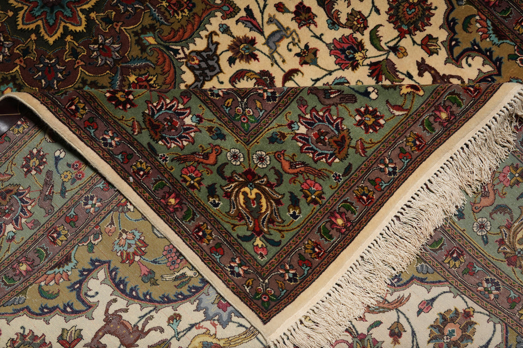 6 x 9.8 High Quality Authentic Persian Tabriz Rug Handmade Iran Wool and Silk 400 KPSI #PIX-18146