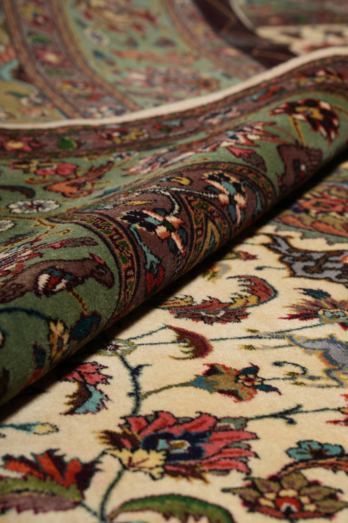 6 x 9.8 High Quality Authentic Persian Tabriz Rug Handmade Iran Wool and Silk 400 KPSI #PIX-18146