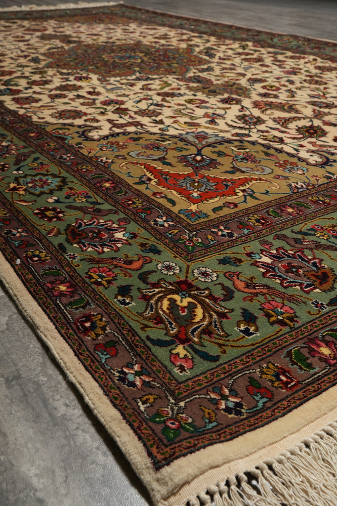 6 x 9.8 High Quality Authentic Persian Tabriz Rug Handmade Iran Wool and Silk 400 KPSI #PIX-18146