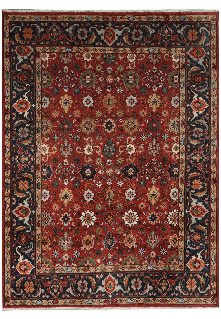 9 x 12 New Mahal Wool Rug Handmade India #F-4606