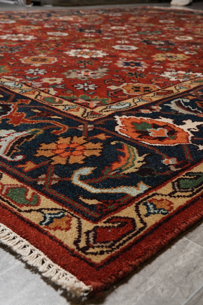 9 x 12 New Mahal Wool Rug Handmade India #F-4606
