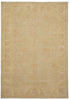 Load image into Gallery viewer, A square beige area rug with a subtle, faded traditional floral and medallion pattern throughout.