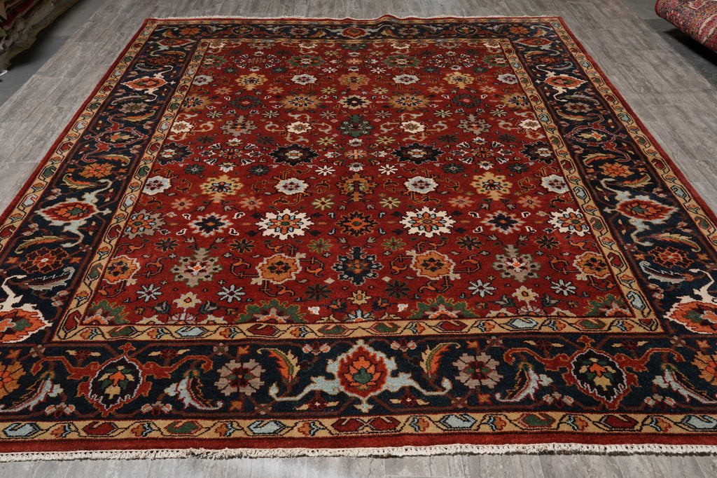 9 x 12 New Mahal Wool Rug Handmade India #F-4606