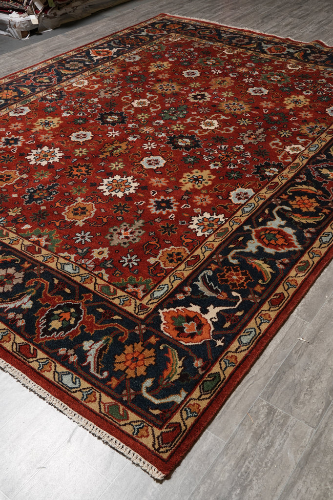 9 x 12 New Mahal Wool Rug Handmade India #F-4606