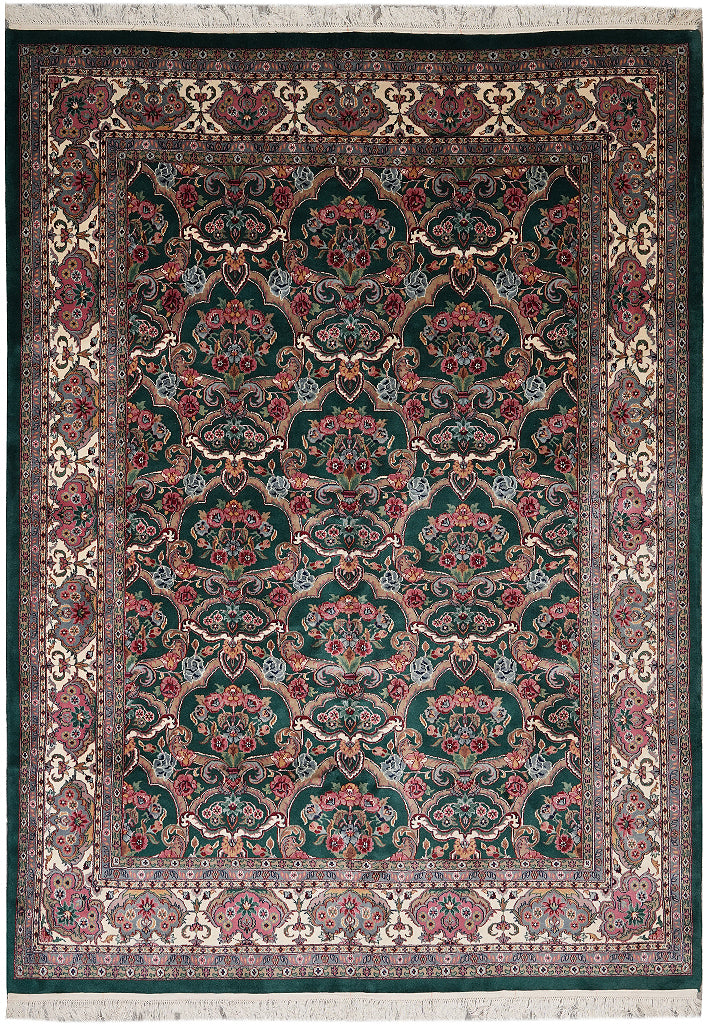 8.8 x 11.8  William Morris Dark Emerald Green Jaipur Rug