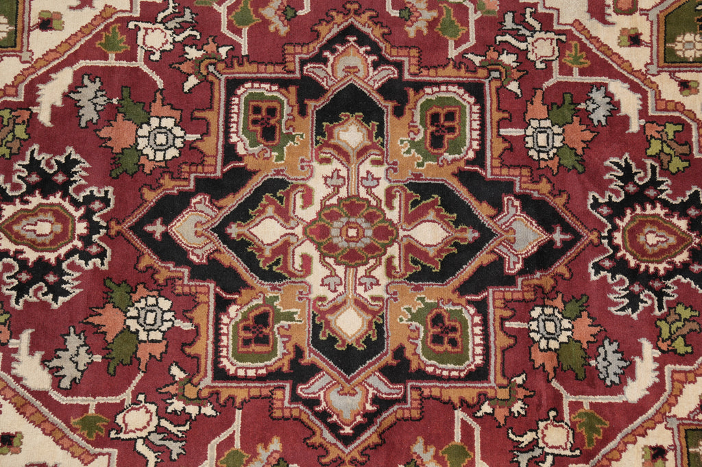 9.7 x 14 New Heriz Rug Handmade India #F-4607