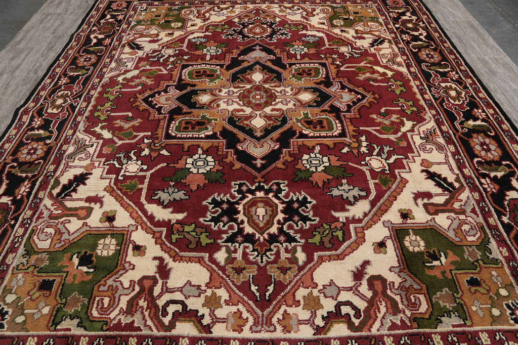 9.7 x 14 New Heriz Rug Handmade India #F-4607