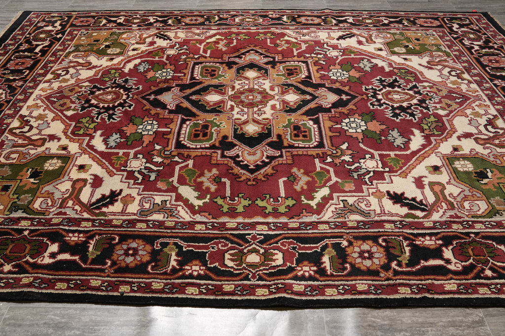 9.7 x 14 New Heriz Rug Handmade India #F-4607