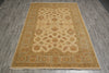 Load image into Gallery viewer, 5.8 x 8 Handmade Rug Natural Wool Chobi Peshawar Beige Light Green -Pakistan #PIX-16666