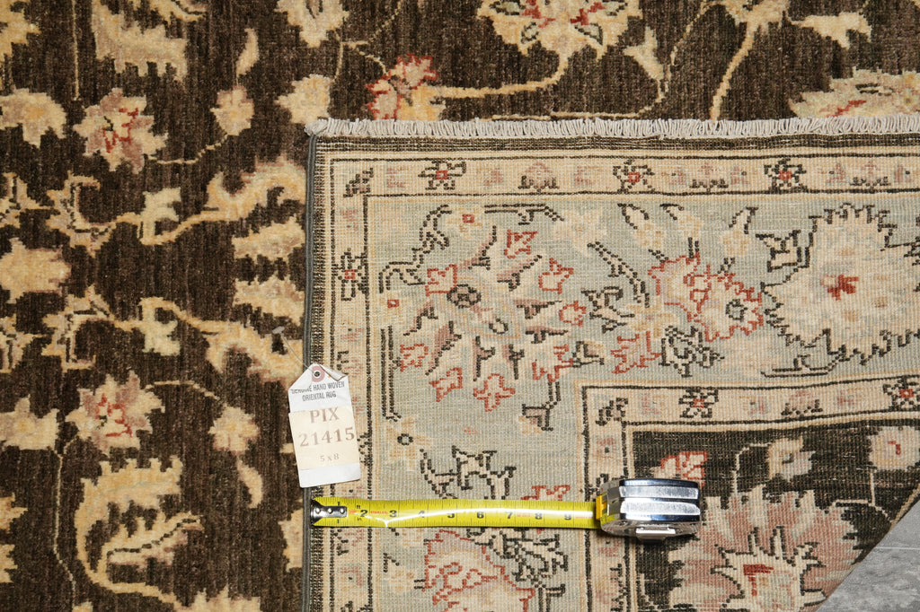 5 x 8 Chobi Forest Green Peshawar Rug - Pakistan #PIX-21415