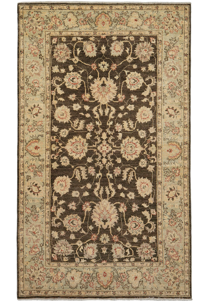 5 x 8 Chobi Forest Green Peshawar Rug - Pakistan #PIX-21415