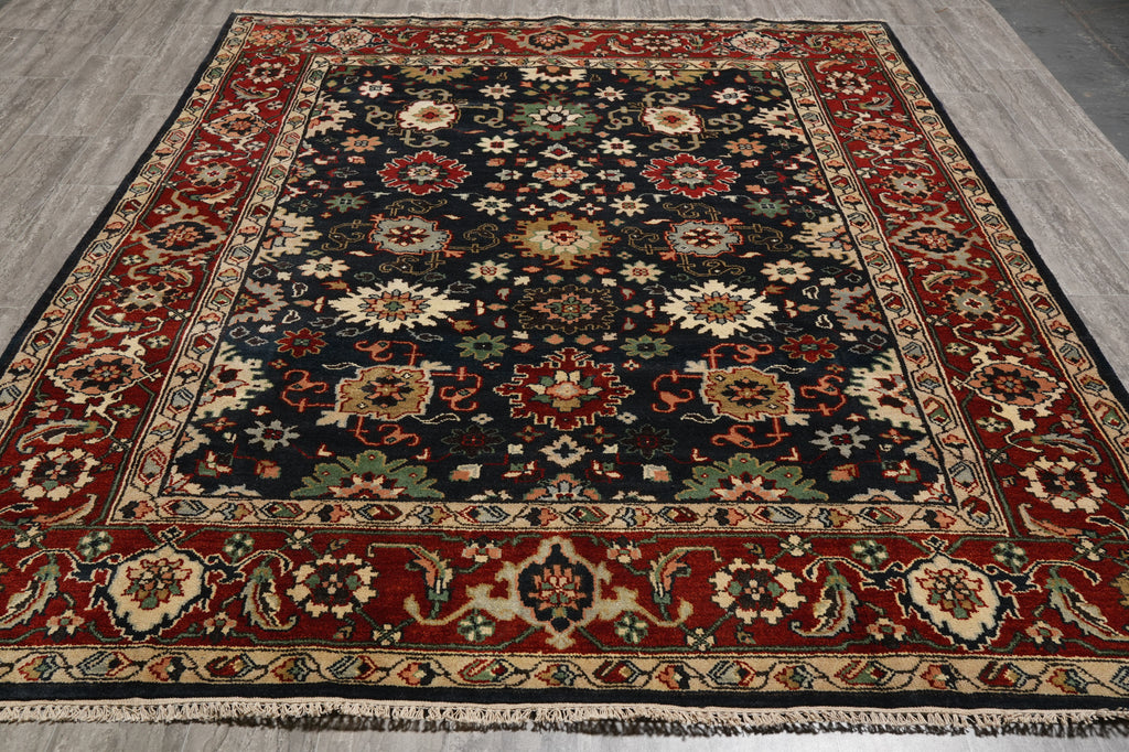 8 x 10 New Handmade Mahal Rug Black Blue #F-4608