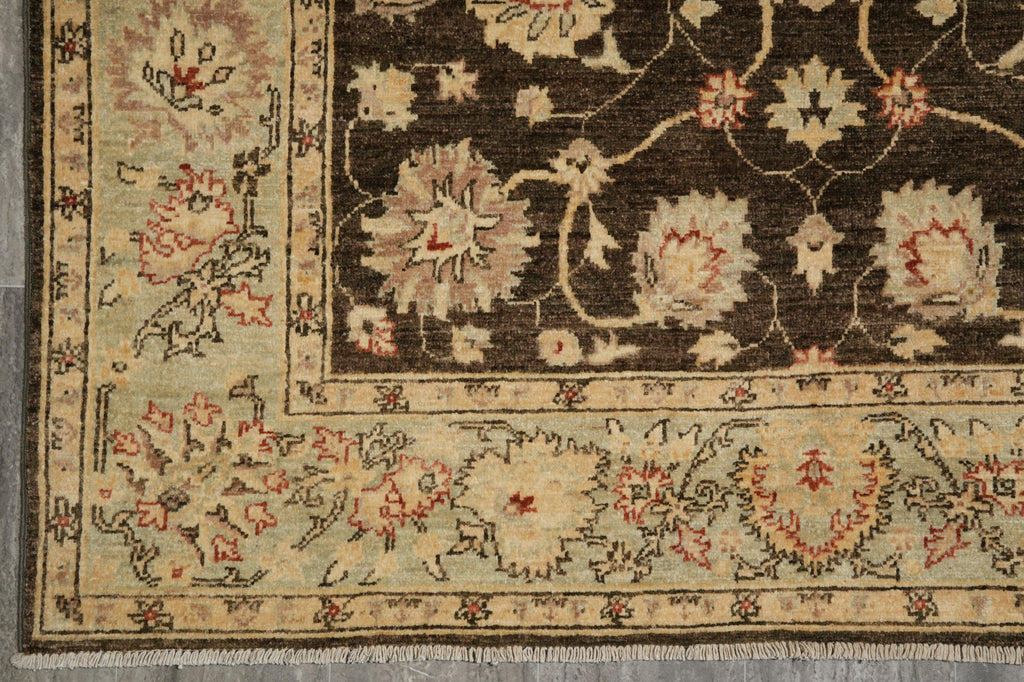 5 x 8 Chobi Forest Green Peshawar Rug - Pakistan #PIX-21415