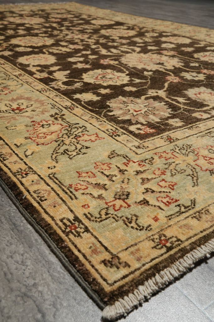 5 x 8 Chobi Forest Green Peshawar Rug - Pakistan #PIX-21415