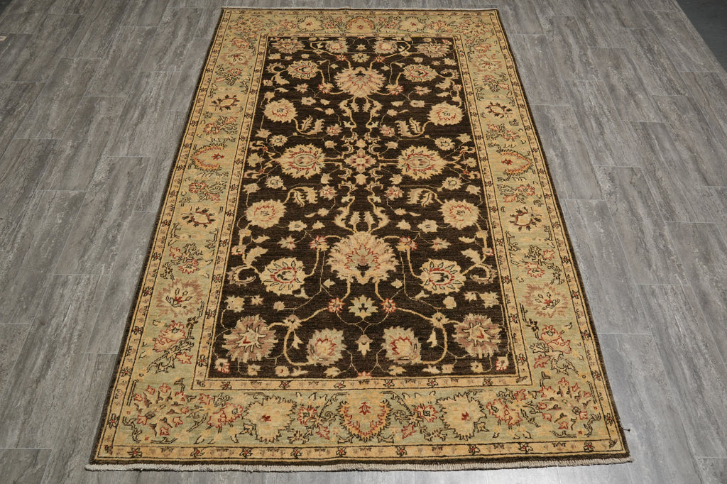 5 x 8 Chobi Forest Green Peshawar Rug - Pakistan #PIX-21415
