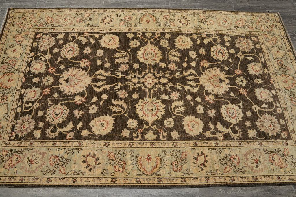 5 x 8 Chobi Forest Green Peshawar Rug - Pakistan #PIX-21415