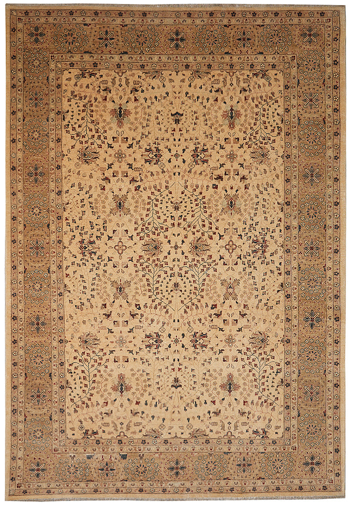 8.8 x 12.6 All Natural Wool Handmade Zigler Chobi Peshawar Rug