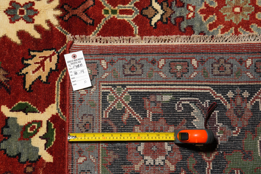10 x 14 Quality Wool Handmade Rug Rust Black #F-4610
