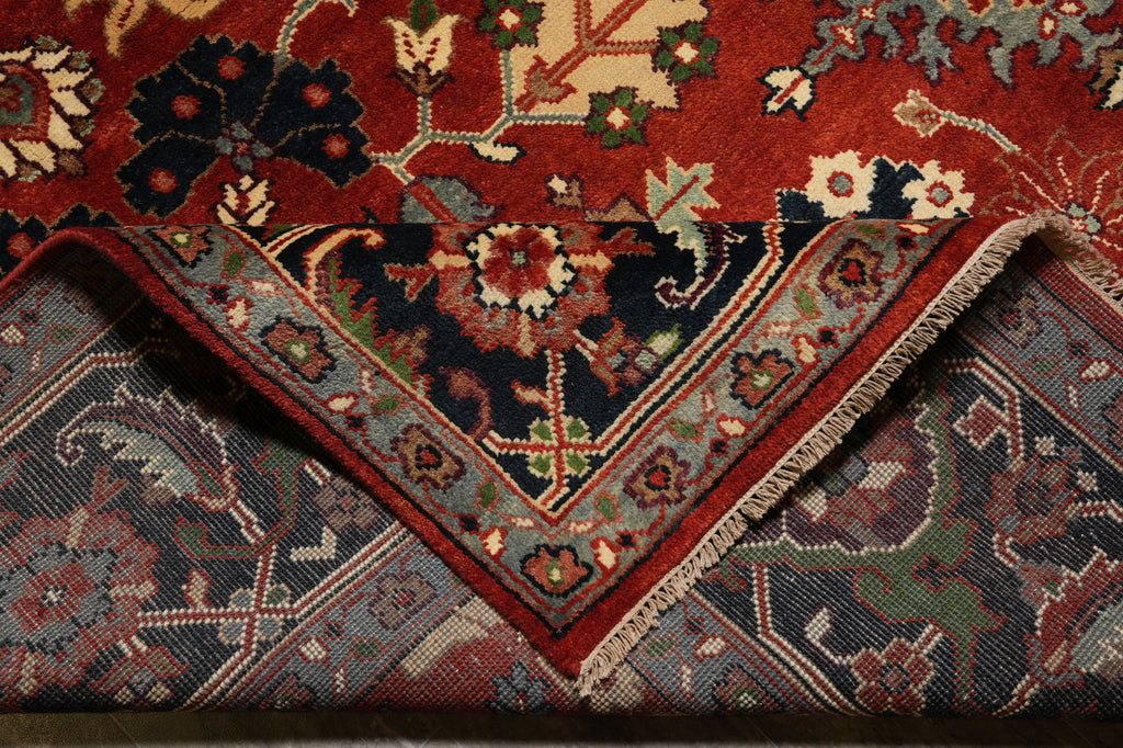 10 x 14 Quality Wool Handmade Rug Rust Black #F-4610