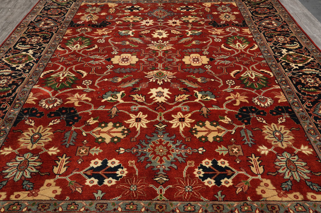 10 x 14 Quality Wool Handmade Rug Rust Black #F-4610
