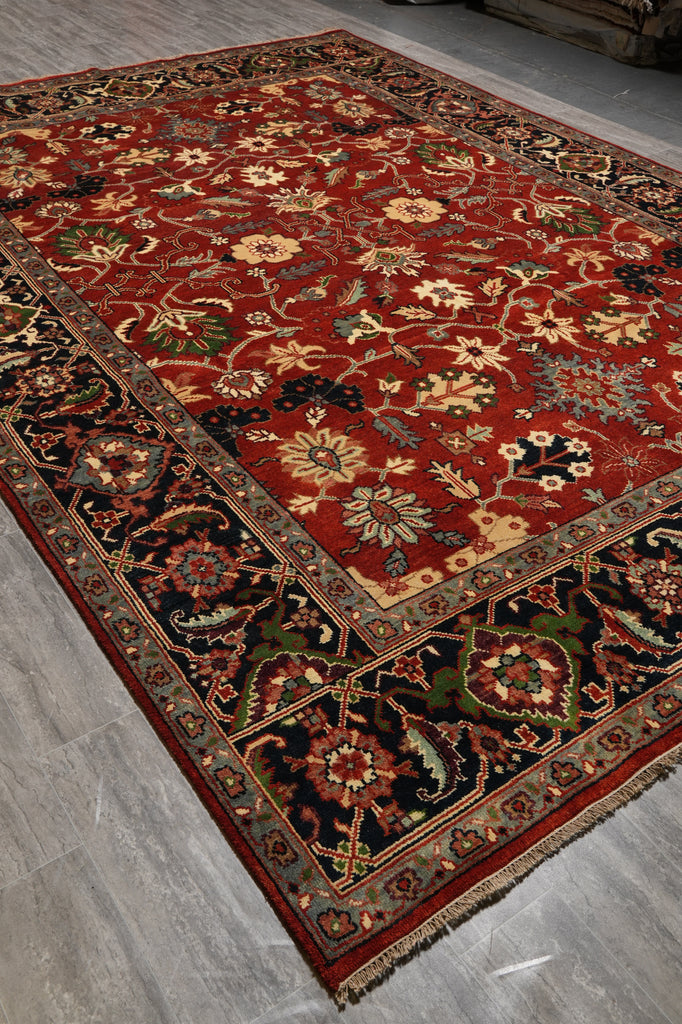 10 x 14 Quality Wool Handmade Rug Rust Black #F-4610