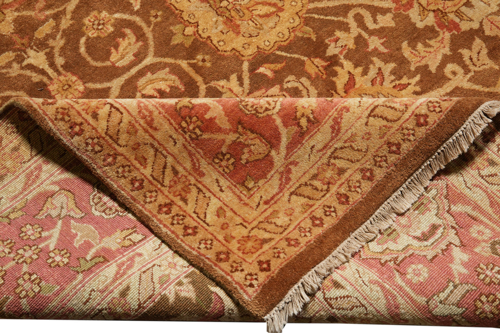 9 x 12 Unique Hand-knotted Quality Rug Natural Wool Brown Rust #F-4379