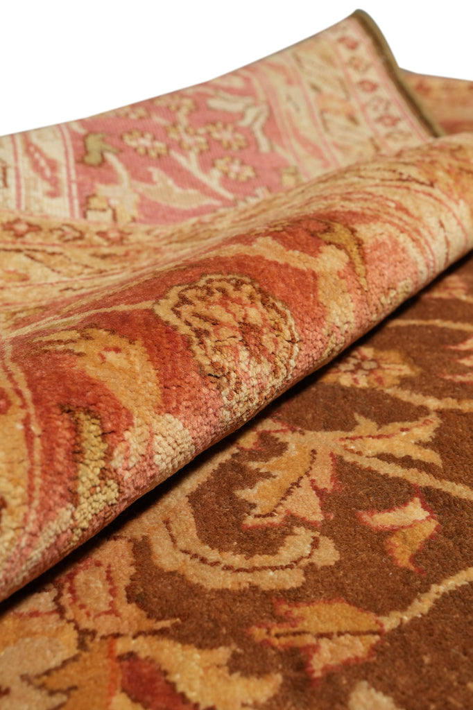 9 x 12 Unique Hand-knotted Quality Rug Natural Wool Brown Rust #F-4379