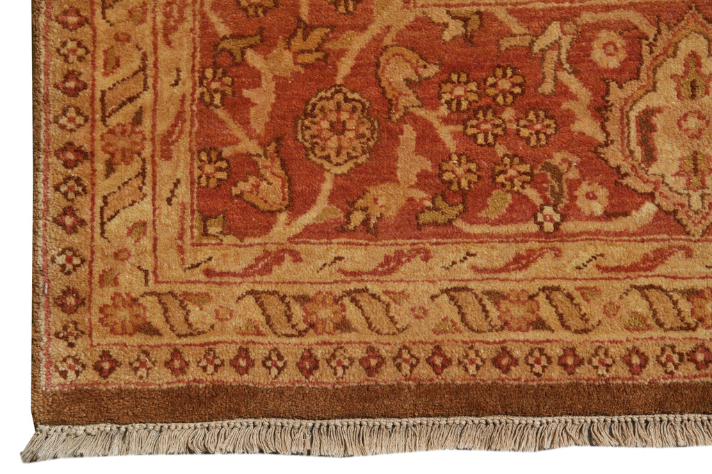 9 x 12 Unique Hand-knotted Quality Rug Natural Wool Brown Rust #F-4379