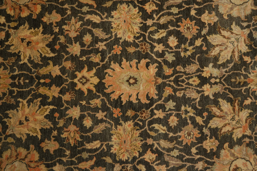 5.7 x 8.4 Vegetable Dyed Rug Natural Wool Handmade Ziegler Chobi Peshawar Rug DARK HANNAH GREEN - India #PIX-17997