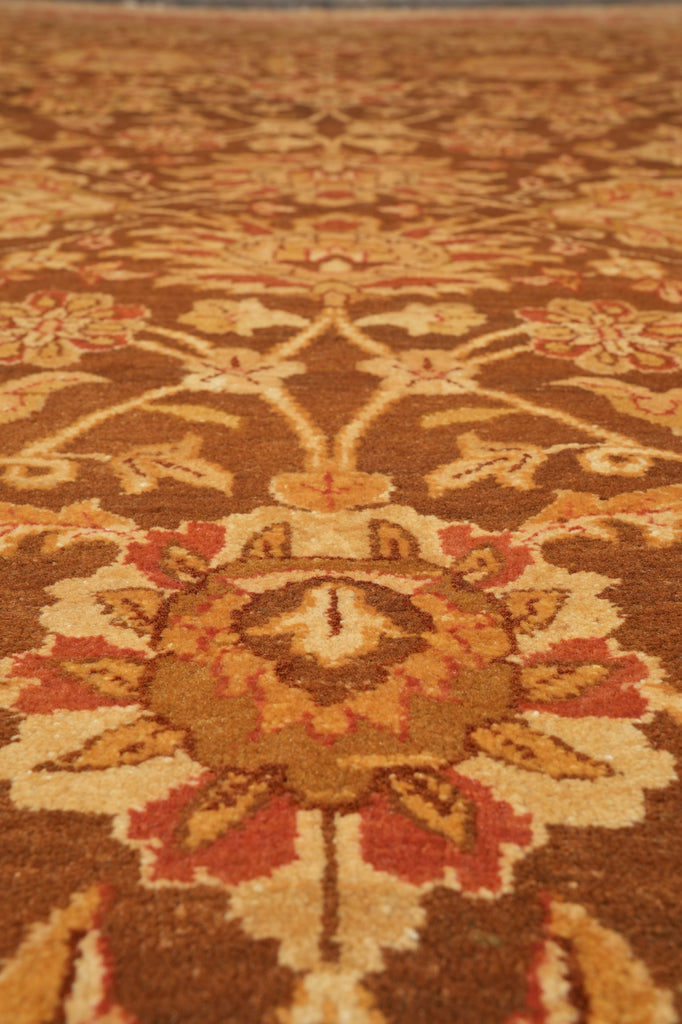 9 x 12 Unique Hand-knotted Quality Rug Natural Wool Brown Rust #F-4379