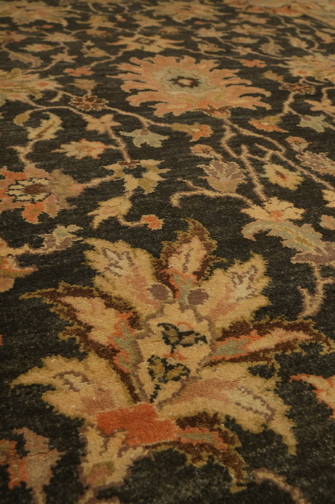 5.7 x 8.4 Vegetable Dyed Rug Natural Wool Handmade Ziegler Chobi Peshawar Rug DARK HANNAH GREEN - India #PIX-17997