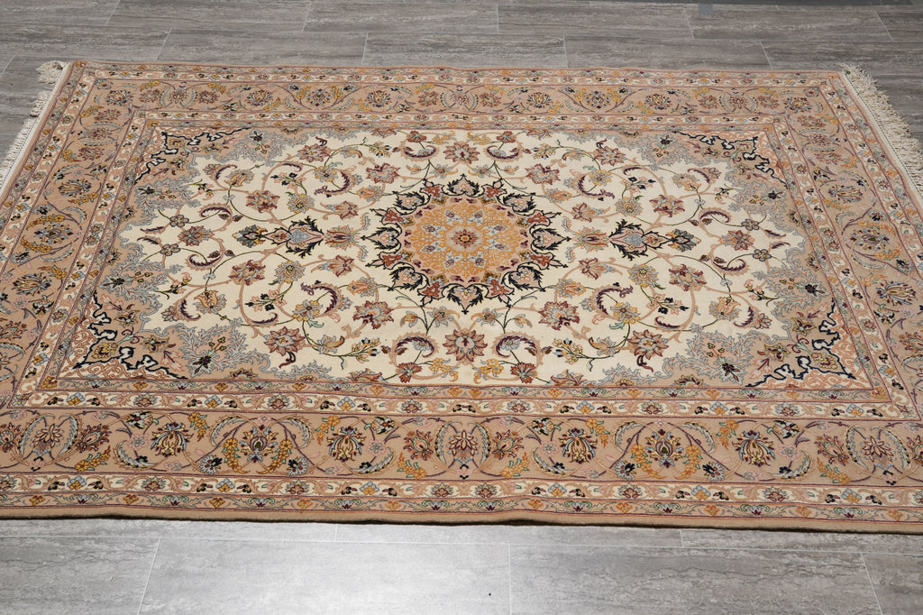 5 x 7.4 High Quality Authentic Persian Esfahan Rug Iran #LA-53279