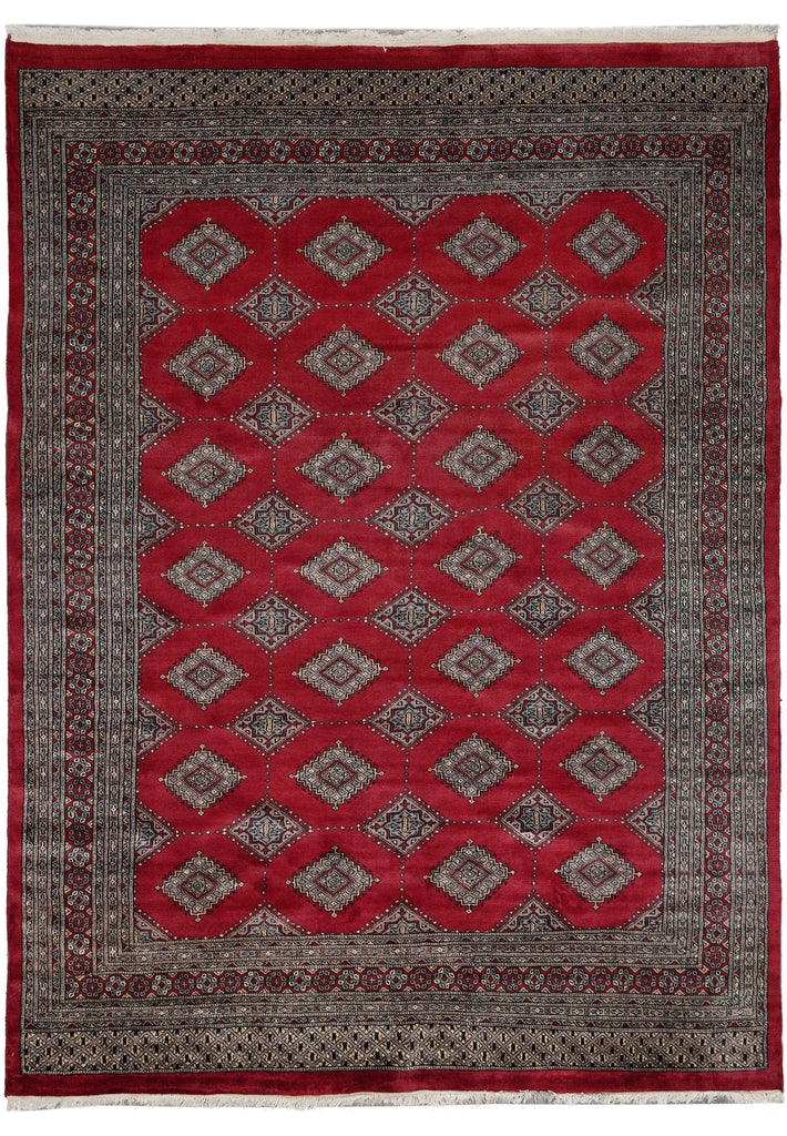 6.9 x 9 Jaldar Diamond Bokara Pattern Handmade Pakistan Rug 