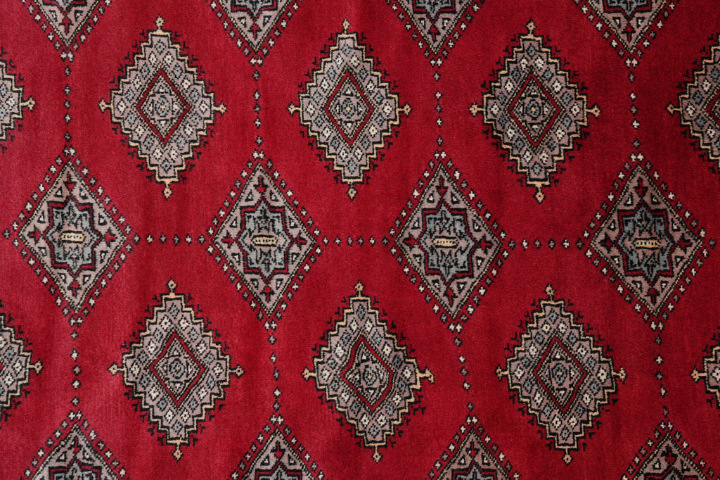 6.9 x 9 Jaldar Diamond Bokara Pattern Handmade Pakistan Rug #F-4611