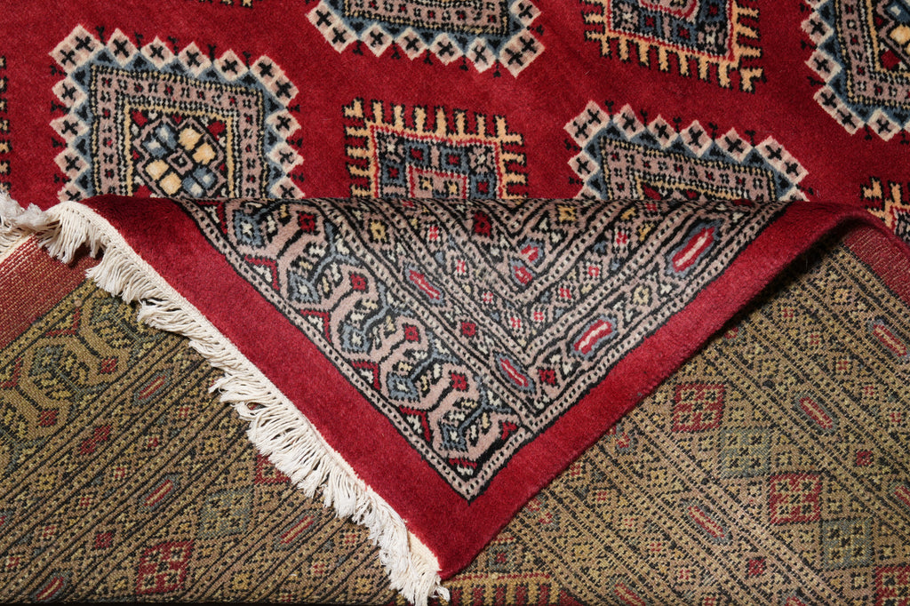 6.8 x 8.9 Jaldar Bokhara Rug Handmade Pakistan #F-4612